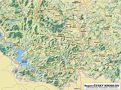 Mapa okresu Česk&yacute; Krumlov