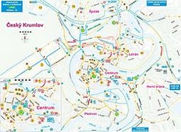 Mapa města Česk&yacute; Krumlov pro handicapovan&eacute;