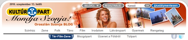 Oroszlan Szonja, Mondja Szonja blog
