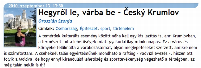 Oroszlan Szonja, Mondja Szonja blog - Cesky Krumlov (3)
