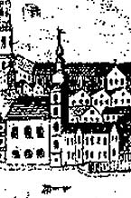 Latrán čp. 6, ikonografie, Č. Krumlov se zámkem, výřez, zdroj: StOA Třeboň, autor: J. J. Balzer, 2. pol. 18. st. 