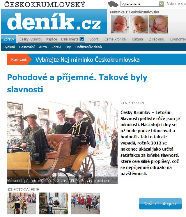 Slavnosti pětilist&eacute; růže 2012 - ohl&eacute;dnut&iacute;