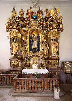 Kájov, Church of Pilgrimage, side altar of St. Jan Nepomuk, foto: Libor Sváček 