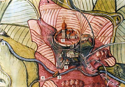 Kájov - property map from the beginning of the 18th century 