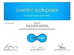 Czech Point - ocenění spolupráce, zdroj: MU 