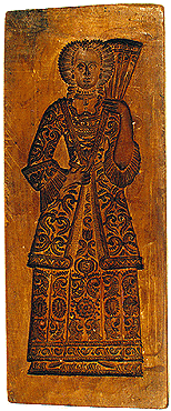 Baker's form shaped like a noblewoman with fan, collection of Regional Museum of National History in Český Krumlov 