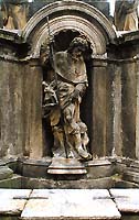 Fountain on the town square in Český Krumlov, detail 