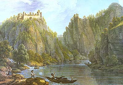Zřícenina hradu Dívčí Kámen, Ferdinand Runk, počátek 19. století 
