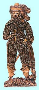 Imprint of the gingerbread form in shape of cavalier, collection of Regional Museum of National History in Český Krumlov 