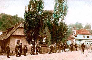 Garden adaptation in front of bridge over Vltava in Linecká street round 1900, SOkA  
