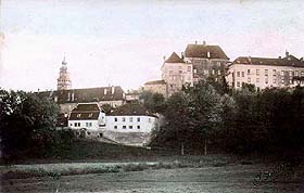 View at skyline of chateau from Jelení garden, round 1900, SOkA, photo: J. Seidel 