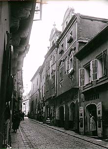 View of Radniční Street in Český Krumlov, historical photo 