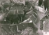 Široká Street in Český Krumlov, historical photo from above 