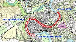 Mapa - rozsah protipovodňov&yacute;ch opatřen&iacute; 1. až 3. etapy v Česk&eacute;m Krumlově, 2009