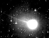 Snímek komety C/2002 V1 (NEAT) pořízený teleskopem KLENOT 17.ledna 2003. Foto © 2003, KLENOT Projekt - Observatoř Kleť