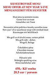 Silvestrovské menu Na Ostrově 