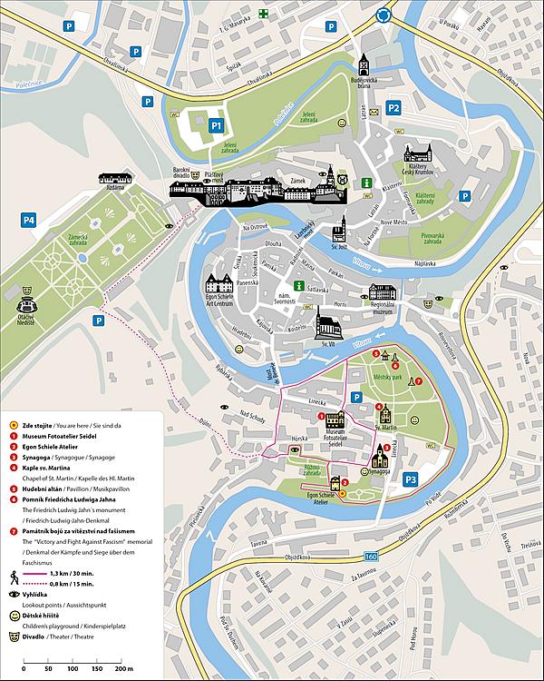 cesky krumlov térkép Mapa procházkového okruhu Jižní meandr cesky krumlov térkép