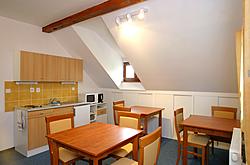 Pension Oto, kitchen and dining room 