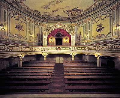 Zuschauerraum des Schlosstheaters in Český Krumlov, 1999, Foto: Věroslav Škrabánek 