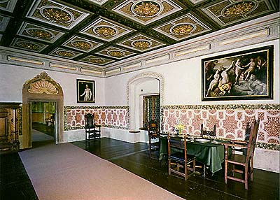 Jeden z tzv. Rožmberských renesančních pokojů na zámku Český Krumlov 