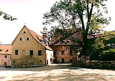 Schloss Nr. 58, Alte Burggrafschaft, Stirnseite vom I. Hof des Schlosses Český Krumlov 