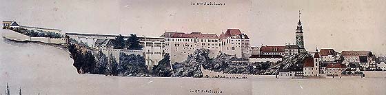 Dobové vyobrazení zámku Český Krumlov, 17. století 