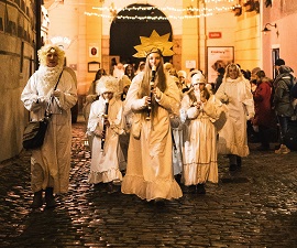 Angel parade through the town