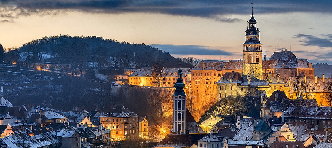 A winter night in Český Krumlov, photo by: Libor Sváček