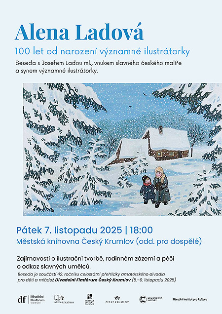 Beseda s Mgr. Josefem Ladou, vnukem slavného českého malíře a synem významné ilustrátorky, Městská knihovna Český Krumlov 7. 11. 2025
