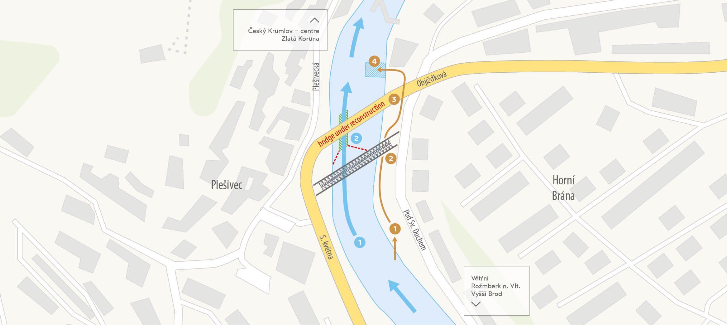 Boating restrictions on the Vltava River, May&ndash;November 2026, Česk&yacute; Krumlov, zdroj: DMO Česk&yacute; Krumlov Region, z. s.
