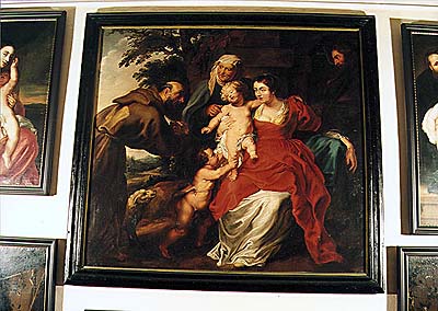Zámek Český Krumlov, obrazárna, Svatá rodina se sv. Františkem, kopie podle Petra Pavla Rubense, pol. 17.stol. 