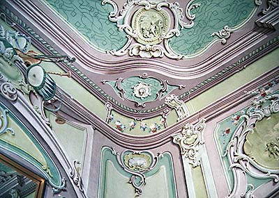 Zrcadlový sál na zámku Český Krumlov, detail výmalby 