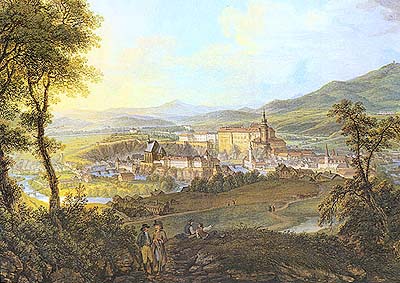 View onto Český Krumlov, Ferdinand Runk, beginning of 19th century 