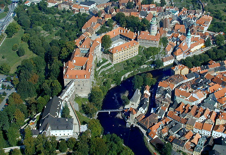 Foto / Photo Schloss Český Krumlov, Luftaufnahme