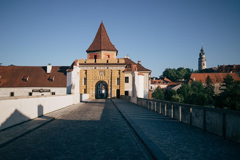 Budějovice Gate and the remains of the city fortifications